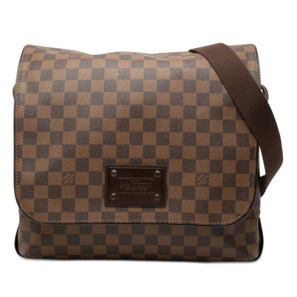 Louis Vuitton Damier Ebene Brooklyn MM Shoulder Bag Brown